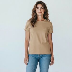 Jackson Rowe • Soft Boxy Fit Raw Hem Short Sleeve Tee Size M